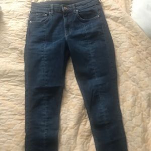 &Denim Seamed Split hem skinny ankle jeans